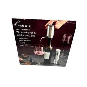 Rabbit Electric Wine Tool Set - 5-Piece Wine Accessory Collection